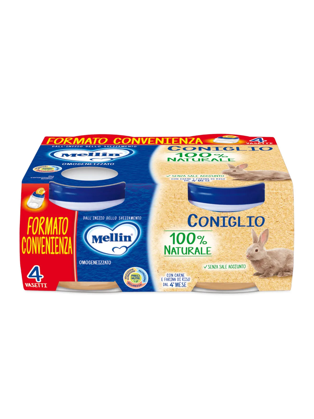 OMOGENEIZZATO MELLIN 80GR 4PZ CONIGLIO X 6