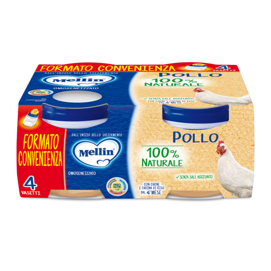 Mellin Omogeneizzato Pollo 4x80g Neonati Bambini 6pz
