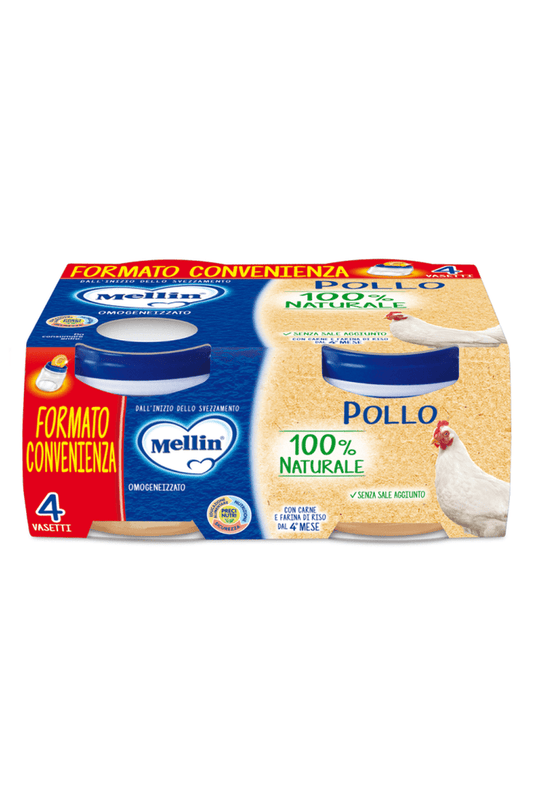 Mellin Omogeneizzato Pollo 4x80g Neonati Bambini 6pz