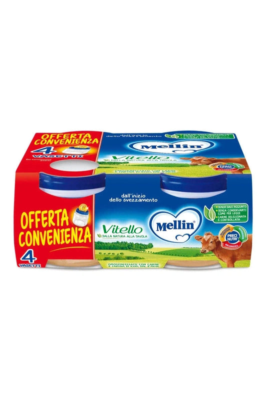 Mellin Omogeneizzato Vitello 4x80g Neonati Bambini 6pz