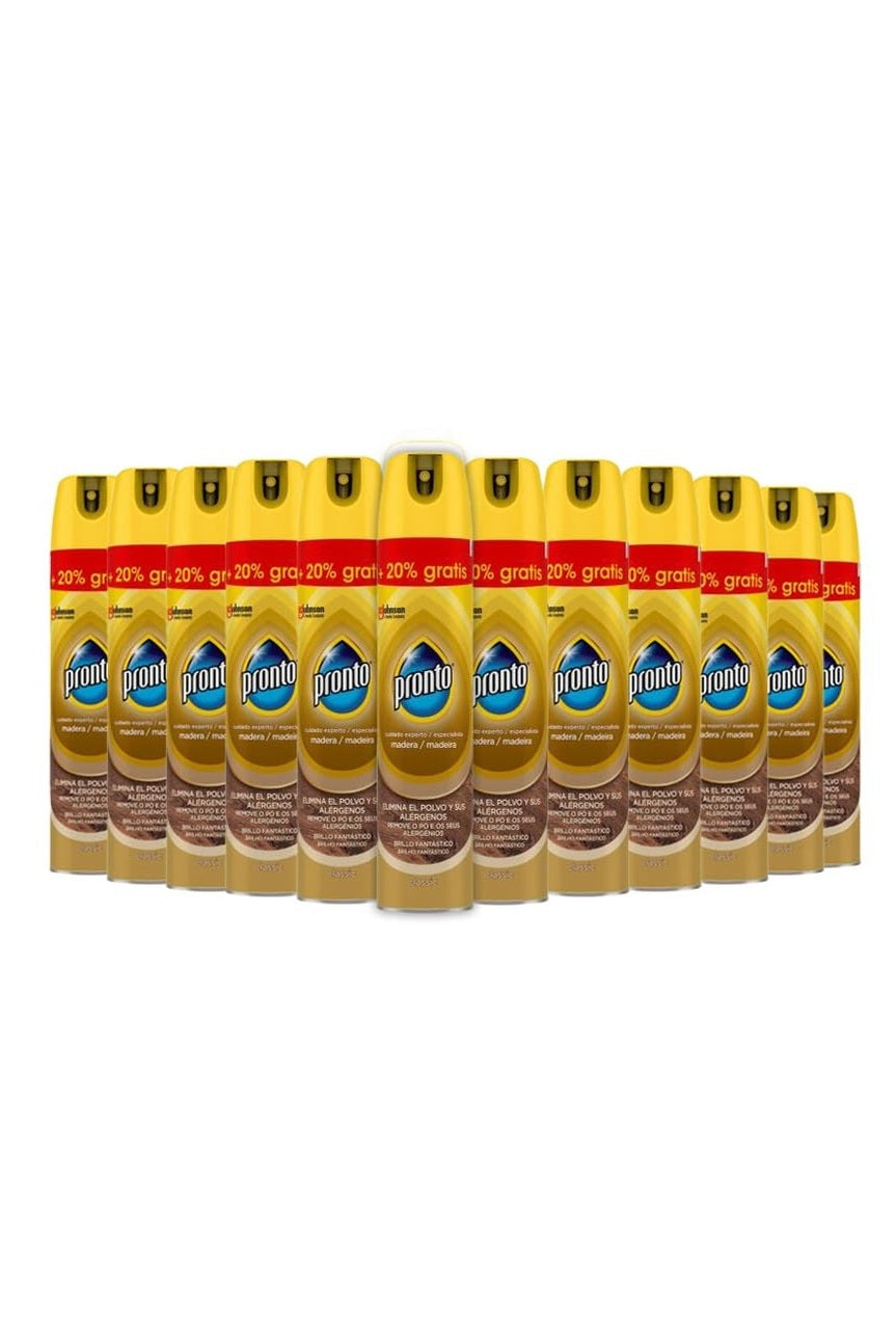 PRONTO Detergente per Mobili Classic Cura Esperta Formato Speciale - Confezione da 12 Detergente per mobili in legno che elimina la polvere e i suoi allergeni 300 ml 100% di efficacia