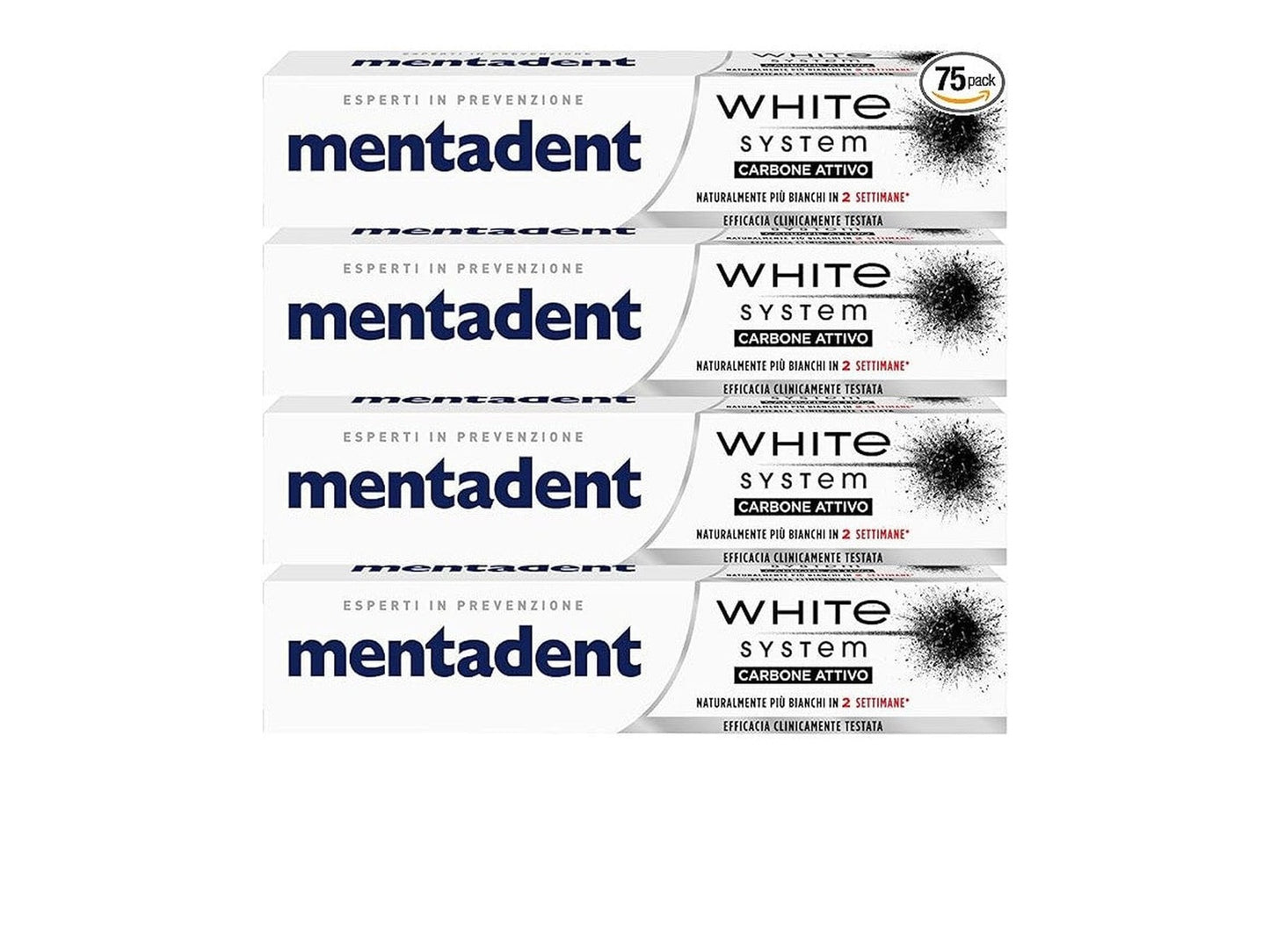 Mentadent White System Activated Carbon 75ml