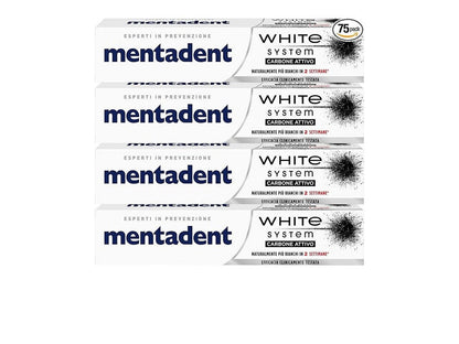 Mentadent White System Activated Carbon 75ml