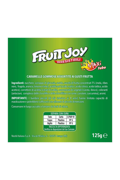 FRUIT JOY Original Caramelle Gommose alla Frutta Assortite, 12 Tubi da 125g (1,5kg)