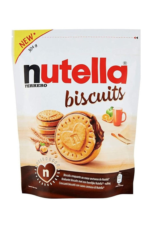 Biscotti Nutella Biscuits 304g (22 pezzi) – Cuore Cremoso di Nutella in un Guscio Croccante