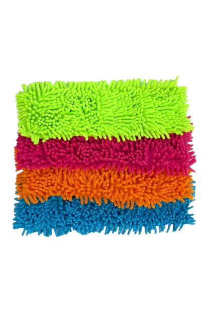 4x Rivestimento di Ricambio per Mocio per Pavimenti in Microfibra di Ciniglia Per Pulizia della Casa copertura di ricambio per tergicristalli per pavimenti(4 pezzi - rosa/arancione/verde/azzurro)