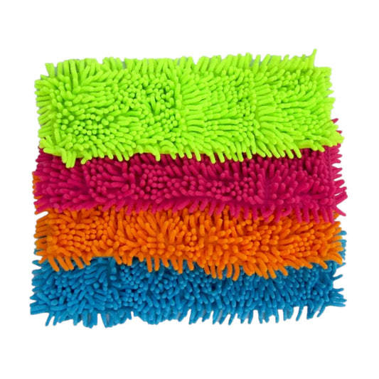 4x Rivestimento di Ricambio per Mocio per Pavimenti in Microfibra di Ciniglia Per Pulizia della Casa copertura di ricambio per tergicristalli per pavimenti(4 pezzi - rosa/arancione/verde/azzurro)