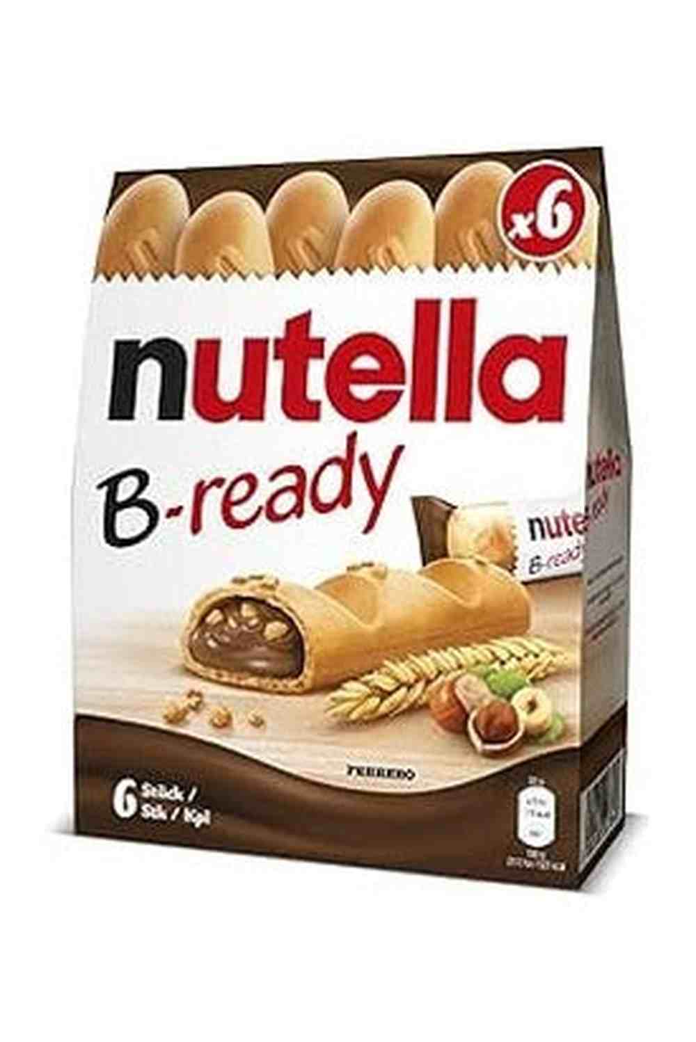 Nutella B-Ready 6x22g – Snack Croccante Ripieno di Crema Nutella, Pronto da Gustare Ovunque