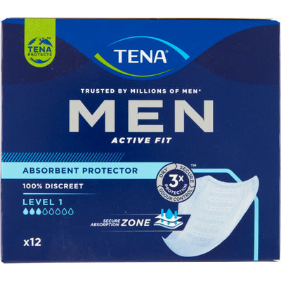 TENA Men Active Fit Level 1 12pz Assorbenti Uomo Incontinenza Leggera x 8 pz