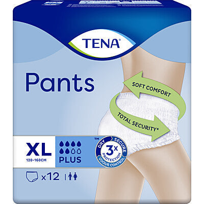 TENA Pants Plus XL 12pz Mutandine Assorbenti Incontinenza Adulto x 4pz