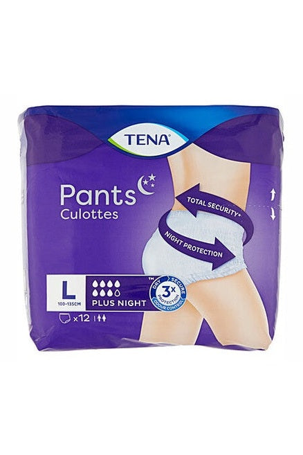 TENA Pants Plus Night Large 12pz Mutandine Assorbenti Notturne x 4 pz