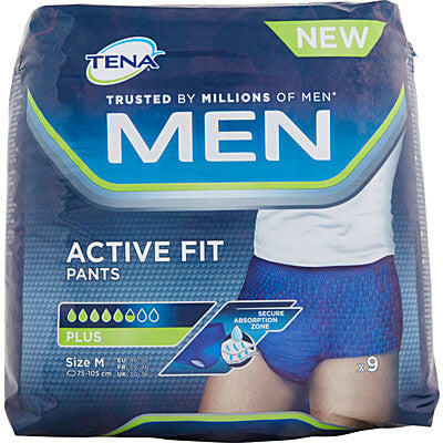 TENA Men Pants Plus Medium 9pz Mutandine Assorbenti Uomo Moderata x 2 pz