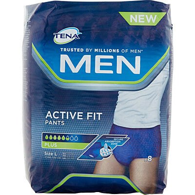 TENA Men Pants Plus Large 8pz Mutandine Assorbenti Uomo Moderata x 2 pz