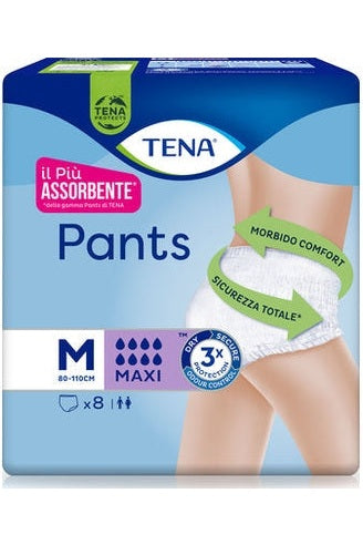 TENA Pants Maxi Medium 8pz Mutandine Assorbenti Incontinenza Abbondante x 4 pz