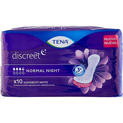 TENA Discreet Normal Night 10pz Assorbenti Notte Pelle Sensibile