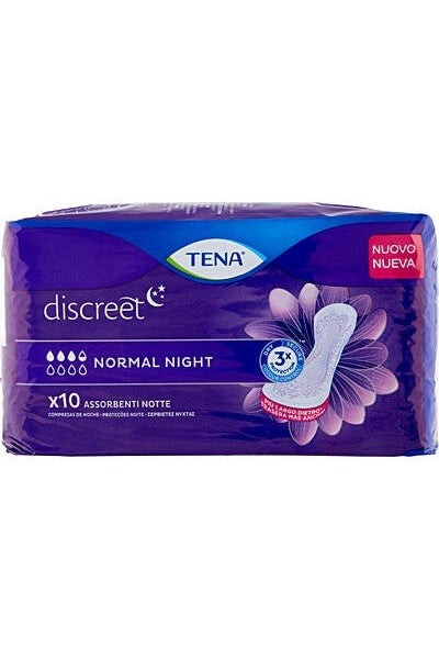 TENA Discreet Normal Night 10pz Assorbenti Notte Pelle Sensibile