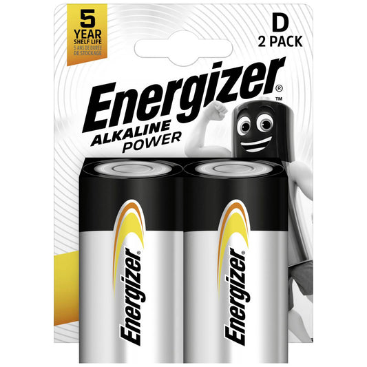 Energizer Power D Batterie Alcaline Torcia LR20 1.5V Blister 2 Pezzi