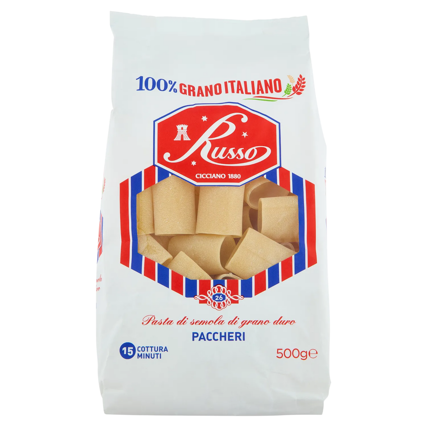 Pasta Russo 500g Paccheri 12pz