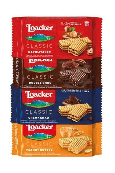 Loacker Classic 45g x60 Assortito 4 Gusti Napolitaner Cremkakao Choc Peanut