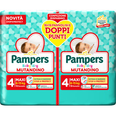 PAMPERS BABY DRY DUO MUTAND.MAXI PZ.32 2 PZ