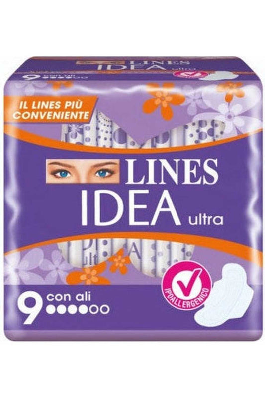Lines Idea Ultra Giorno con Ali 9 Pezzi x24 Tot 216 Assorbenti