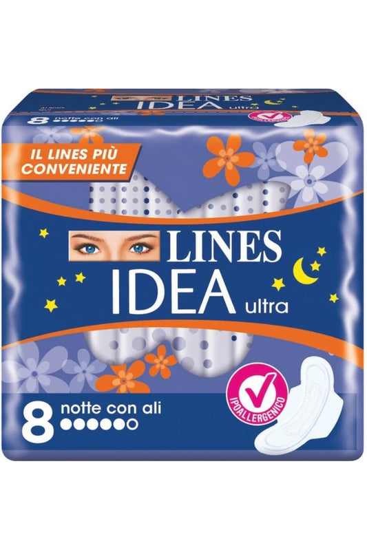 Lines Idea Ultra Notte con Ali  Confezione da 8 Pezzi, 24pz