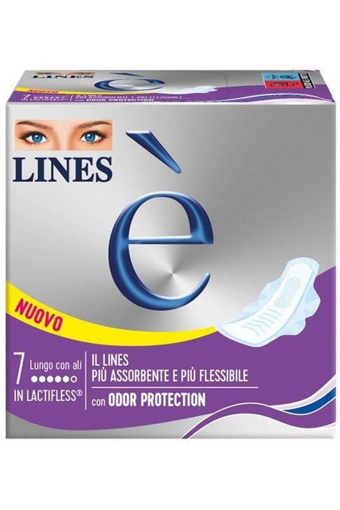 Lines  Assorbenti Lunghi con Ali  Confezione da 7 Pezzi, 12pz