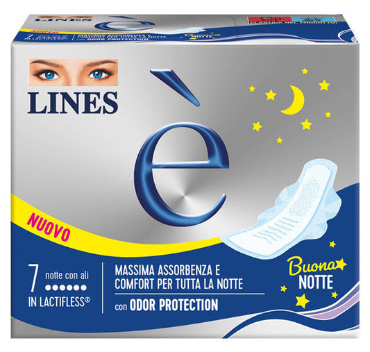 Lines  Assorbenti Notte con Ali  Confezione da 7 Pezzi, 12pz