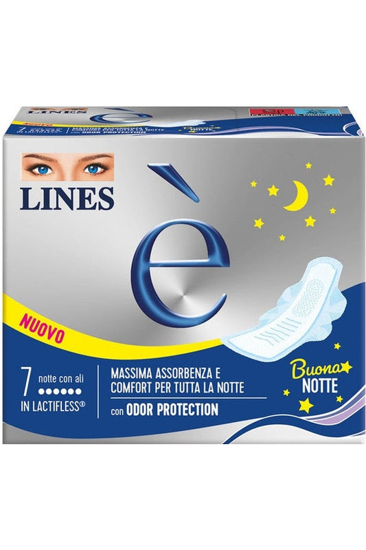 Lines  Assorbenti Notte con Ali  Confezione da 7 Pezzi, 12pz