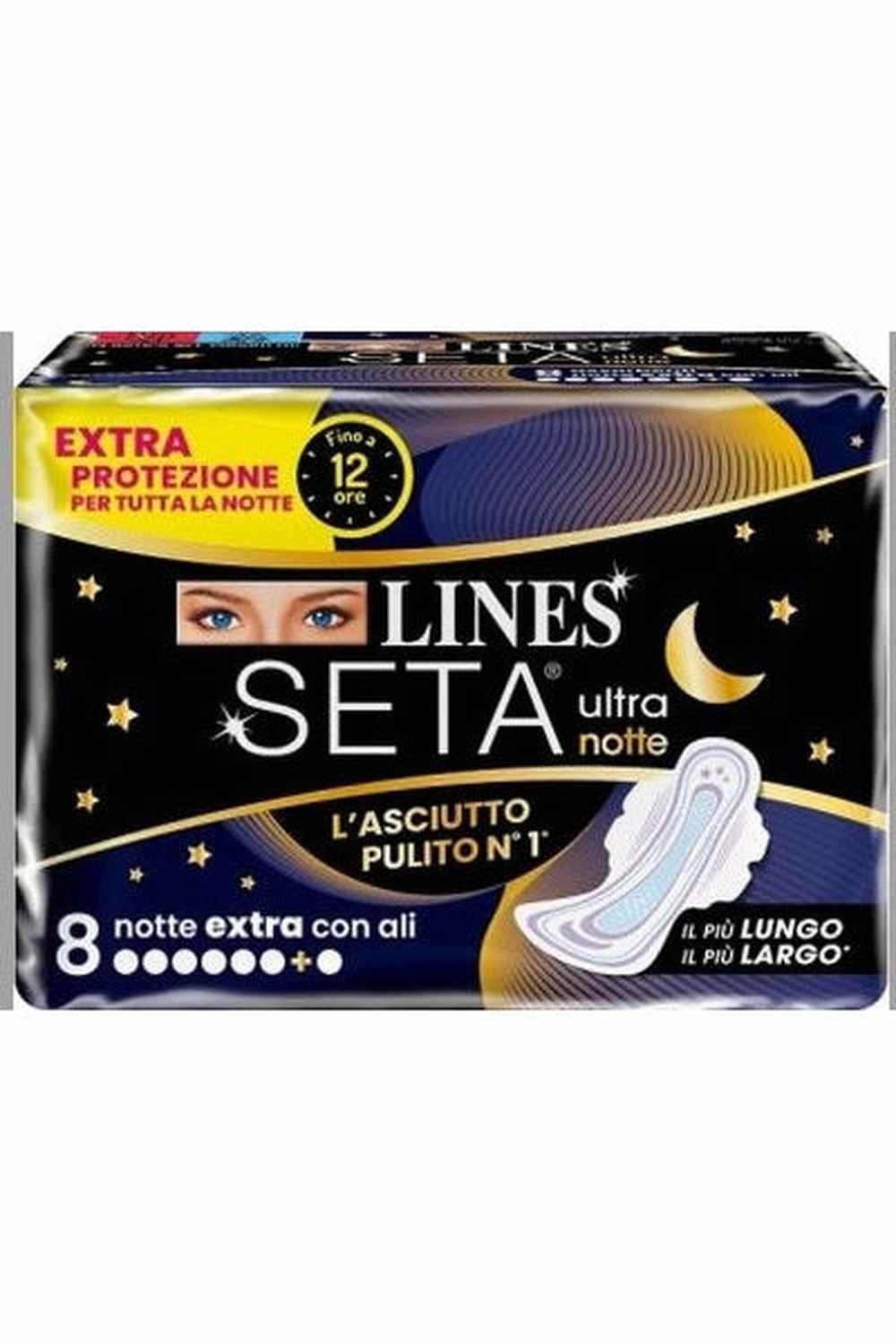 Lines Idea Ultra Notte con Ali 8 Pezzi x24 Tot 192 Assorbenti