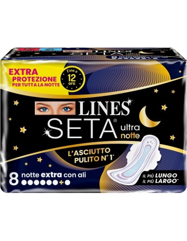 Lines Idea Ultra Notte con Ali 8 Pezzi x24 Tot 192 Assorbenti