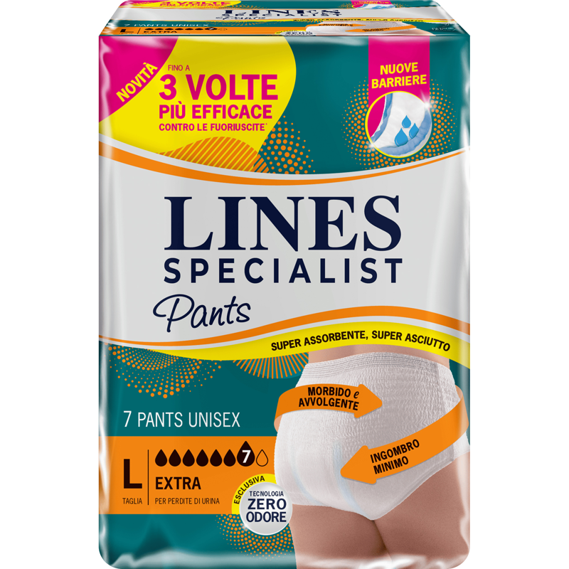 Lines Specialist Unisex Extra Pants L 7 Pezzi x4 Confezioni