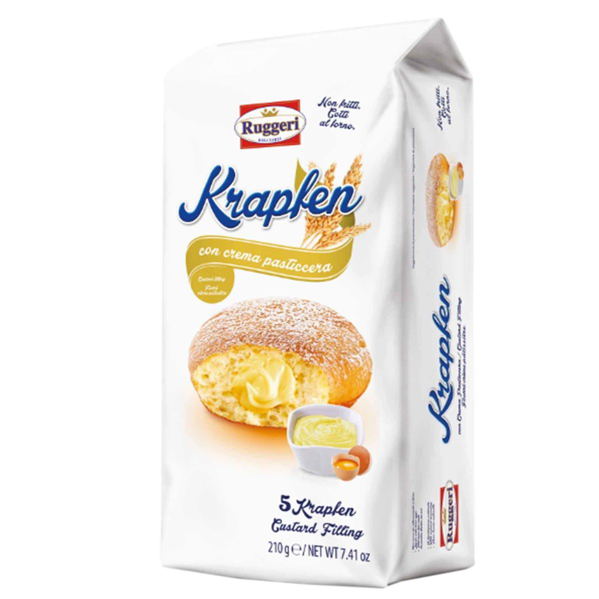 Krapfen Ruggeri 5pz Crema Bomboloni Soffici Colazione 12pz