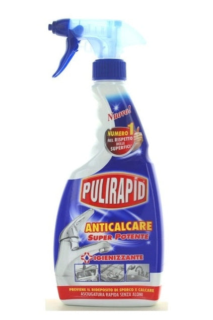 Pulirapid Anticalcare Igienizzante Spray 500ml Rimuove Calcare 12pz