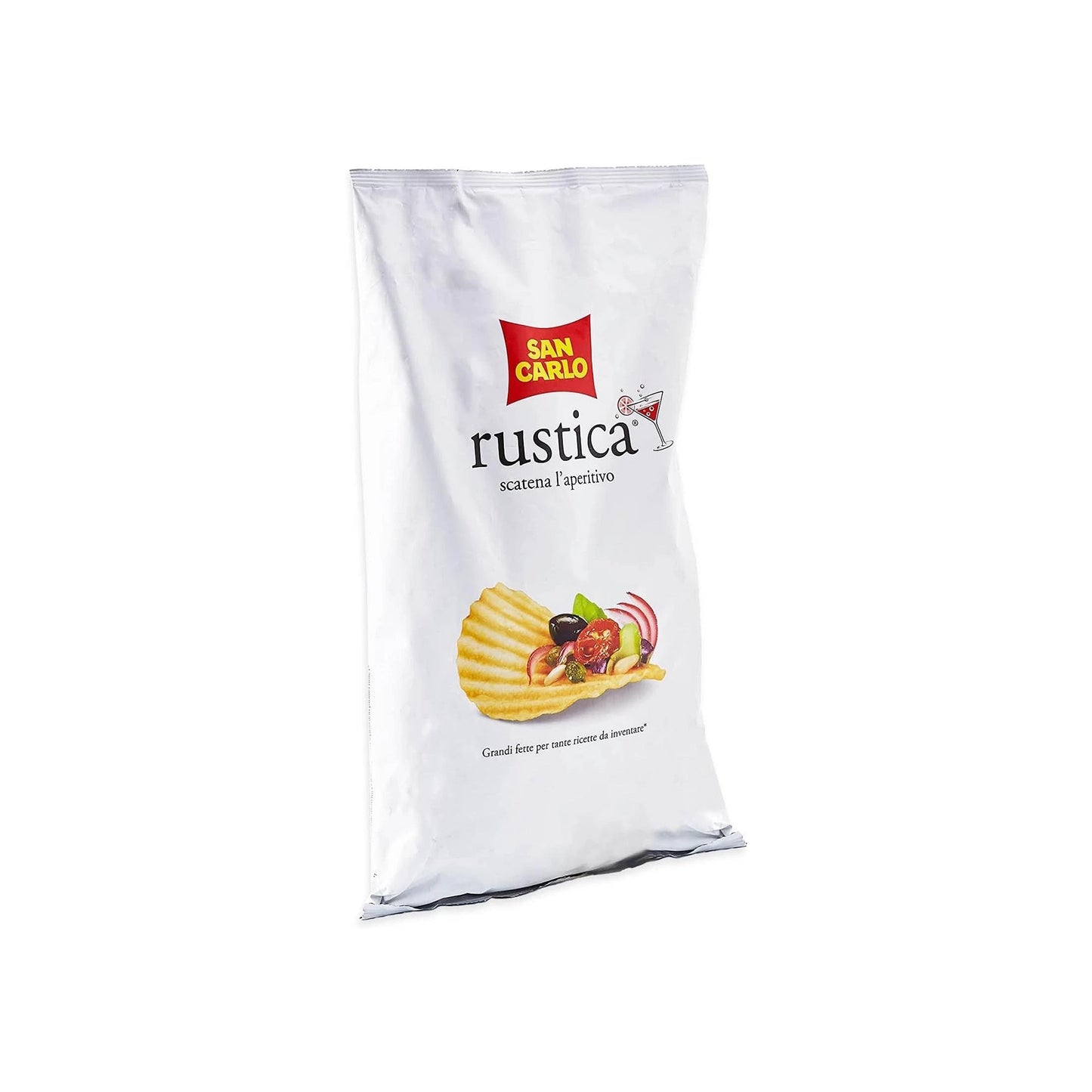San Carlo Rustica Patatine a Grandi Fette 190g Chips per Aperitivi Senza Glutine