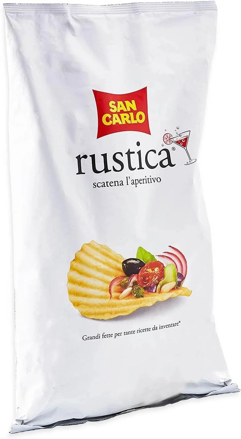 San Carlo Rustica Patatine a Grandi Fette 190g Chips per Aperitivi Senza Glutine