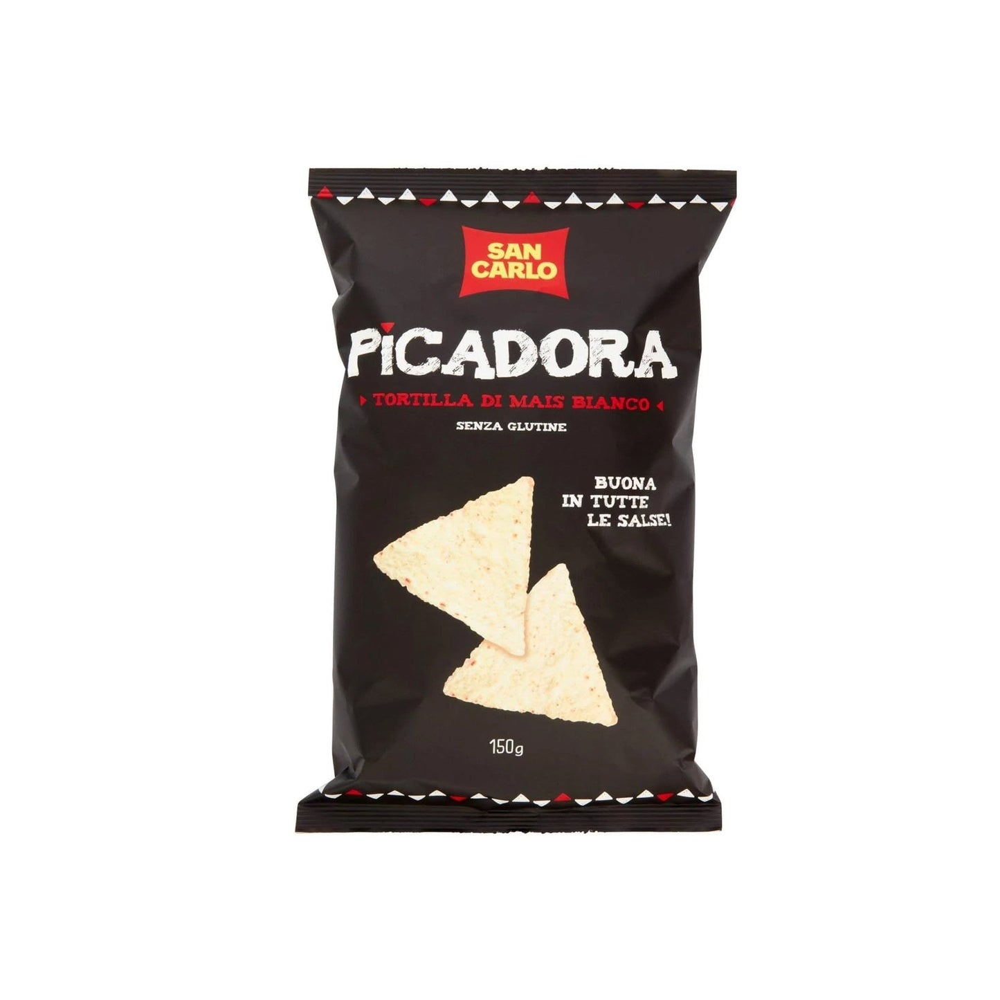 SAN CARLO Picadora Tortilla di Mais Bianco Senza Glutine 150g - Confezione da 6