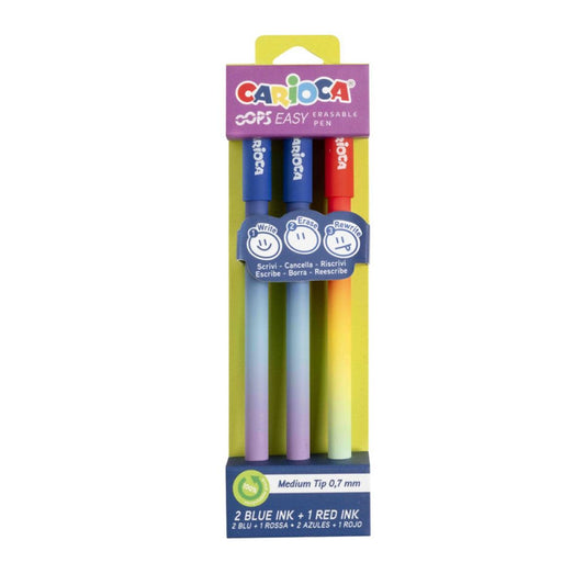 Carioca Penne Cancellabili oops easy 3pz punta media 12pz