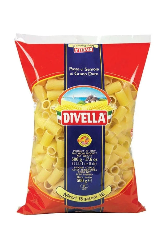 Divella Pasta di Semola  Mezzi Rigatoni, 500g 24pz