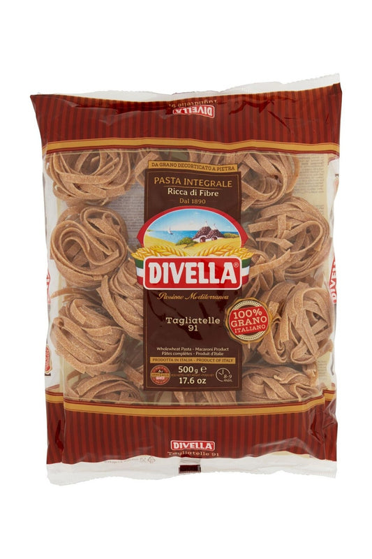 Divella Tagliatelle Integrali 500g Pasta Grano Duro 12pz
