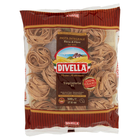 Divella Tagliatelle Integrali 500g Pasta Grano Duro 12pz