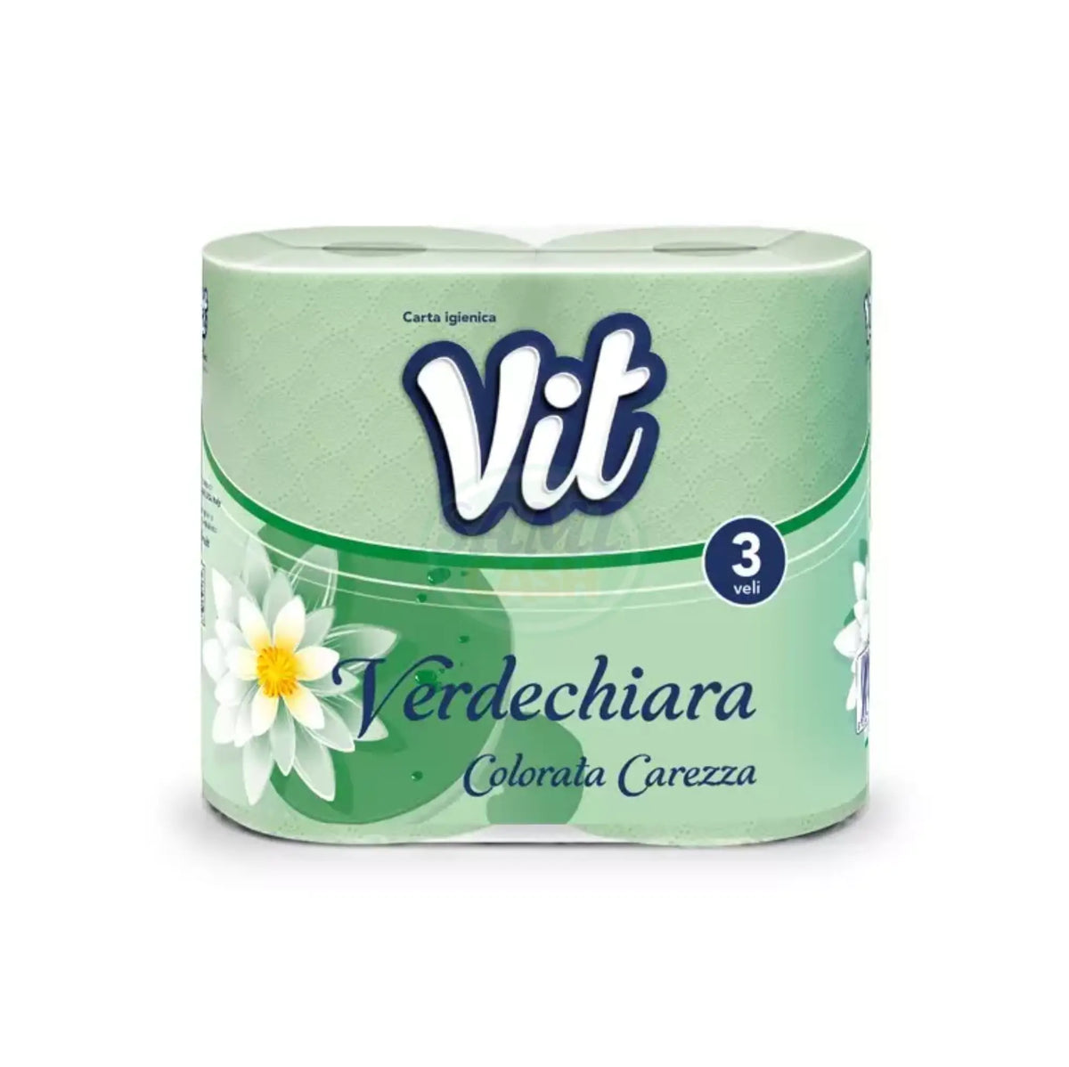 Carta Igienica Vit 4Rot 3V Verde Chiara Pack da 15 - Totale Rotoli 60