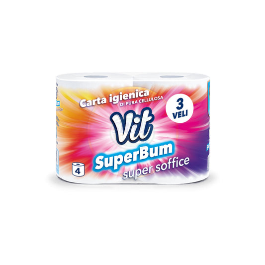 Carta Igienica Vit 4R 3V Superbum Pack da 12 - Totale Rotoli 48