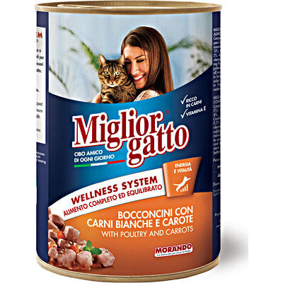 MIGLIORGATTO CARNE BIA.CAROTE GR.405 - 24pz