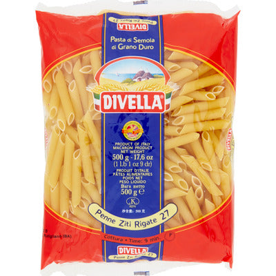 DIVELLA 027 PENNE ZITI RIGATE GR.500 3 PZ.