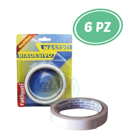 NASTRO BIADESIVO 18MM 10MT 6 PZ