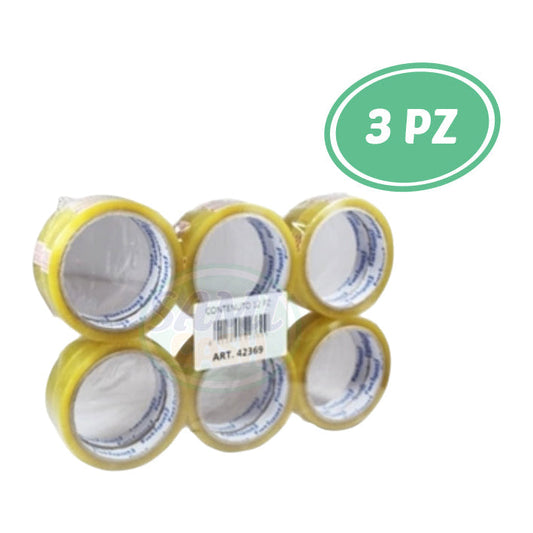 NASTRO ADESIVO 18MMX50MT TRASPARENTE 3 PZ