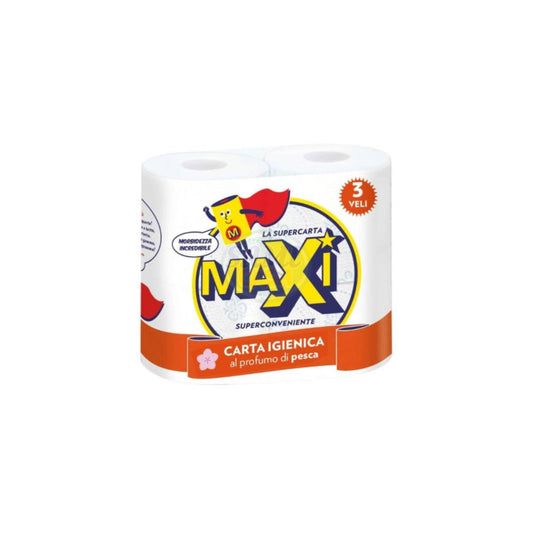 Carta Igienica Maxi 4Rot 3V Pesca Pack da 10 - Totale Rotoli 40