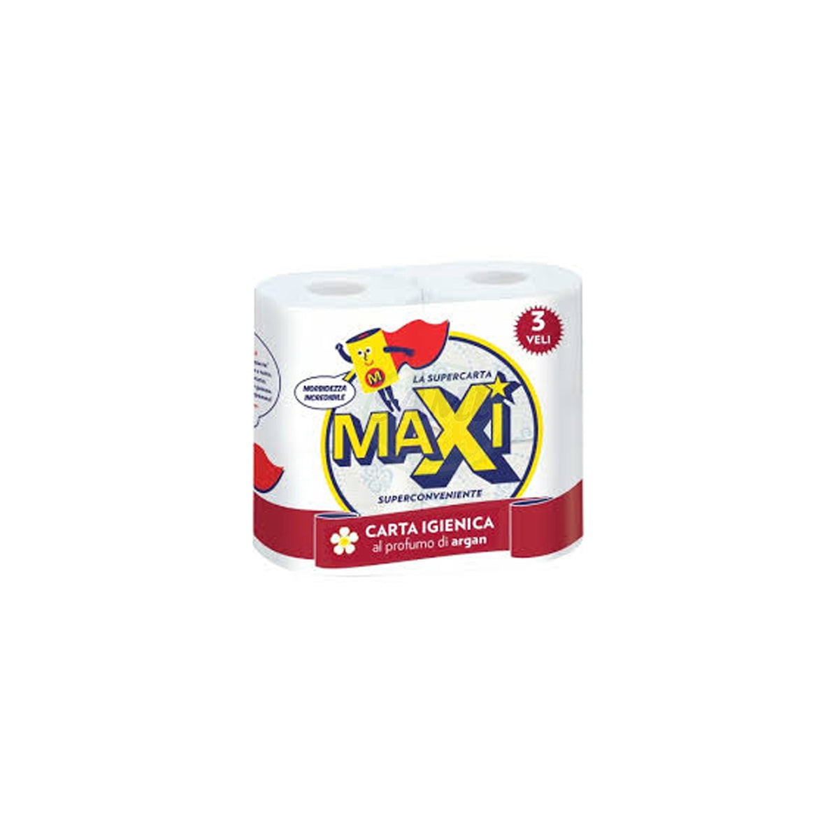 Carta Igienica Maxi 4Rot 3V Argan Pack da 10 - Totale Rotoli 40
