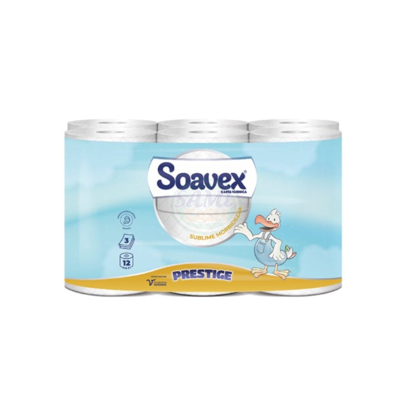Carta Igienica Soavex 12R 3V Prestige Pack da 10 - Totale Rotoli 120